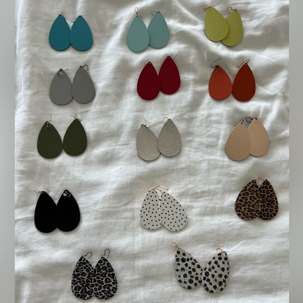 Nickel + Suede Tear Drop Earrings | All Size M